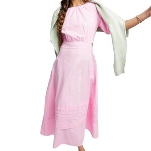 Warehouse ASOS New With Tags puff sleeve maxi dress in pink size 6